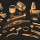 Some of the key items found in the personal pouch or case of a warrior who fought—and possibly died—in a Bronze Age battle some 3,300 years ago.